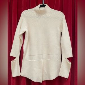 NWT STELLA MCCARTNEY Cream Sleeve Cutout Crewneck Snow Drop Knit Sweater